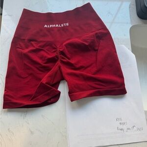 Alphalete Amplify Burgundy Red Shorts - XS